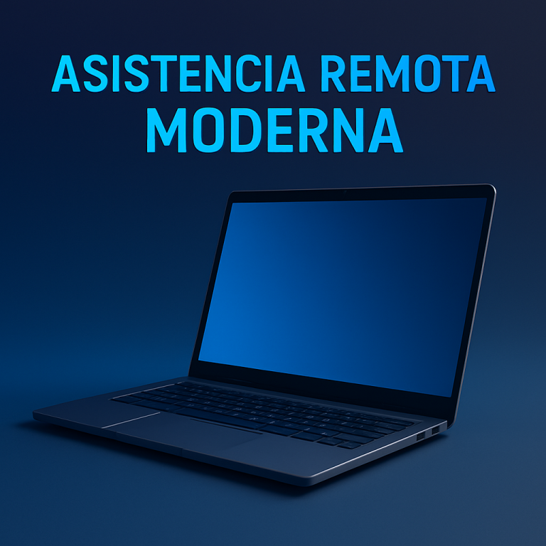 Laptop moderna que representa el servicio de asistencia remota profesional de WaltosTech en Uruguay.