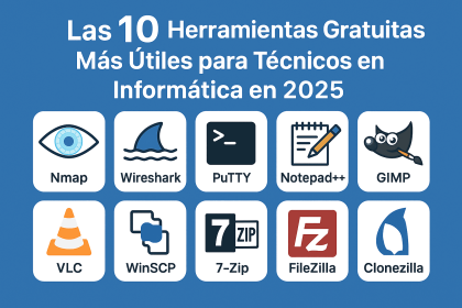 herramientas para tecnicos de pc • Blog WaltosTech | Reparación de PC y Notebook en Maldonado Las 10 Herramientas Gratuitas Más Útiles para Técnicos en Informática en 2025”. Muestra las mejores aplicaciones gratuitas para diagnóstico, mantenimiento y reparación de computadoras. Incluye HWiNFO, CrystalDiskInfo, MemTest86 Free, Revo Uninstaller Free, Ventoy, BleachBit, TronScript, Ninite, Autoruns y Clonezilla Live. Ideal para técnicos informáticos, entusiastas del hardware y profesionales IT que buscan optimizar su flujo de trabajo con software gratuito, confiable y actualizado. Diseño moderno con fondo azul y estilo visual limpio que refleja tecnología y profesionalismo.