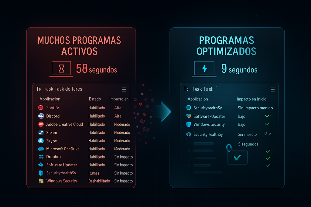 deshabilitar-programas-inicio-windows-notebook • Blog WaltosTech | Reparación de PC y Notebook en Maldonado Notebook lenta: Gráfico comparativo de tiempos de arranque/carga con HDD vs SSD