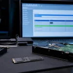 SSD y disco duro durante un diagnóstico de almacenamiento en Windows