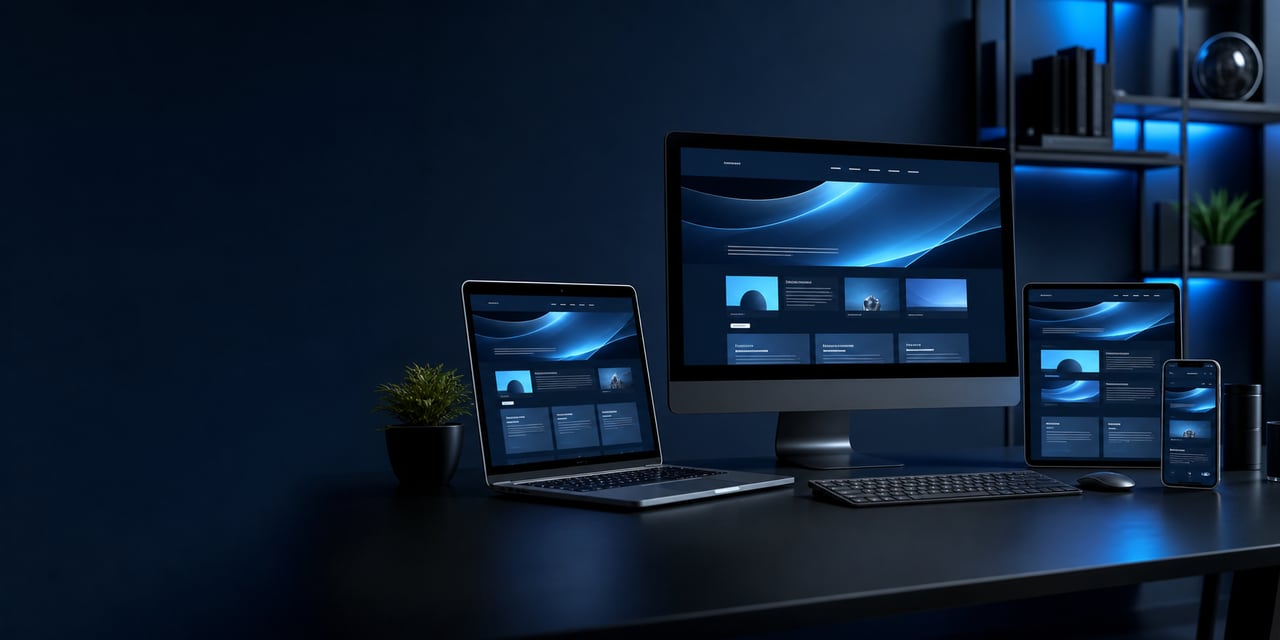 Sitio web profesional adaptado a escritorio, tablet y teléfono